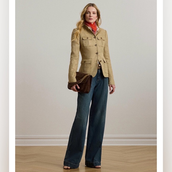 Lauren Ralph Lauren - Women's High-Rise Pleated Wide-Leg Jeans - Size 10
